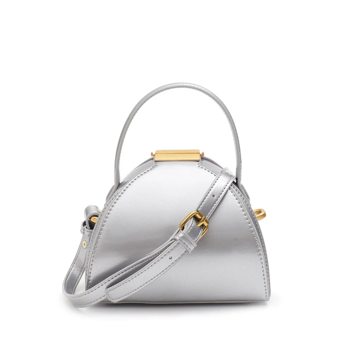 Curved Lock Crossbody Bag