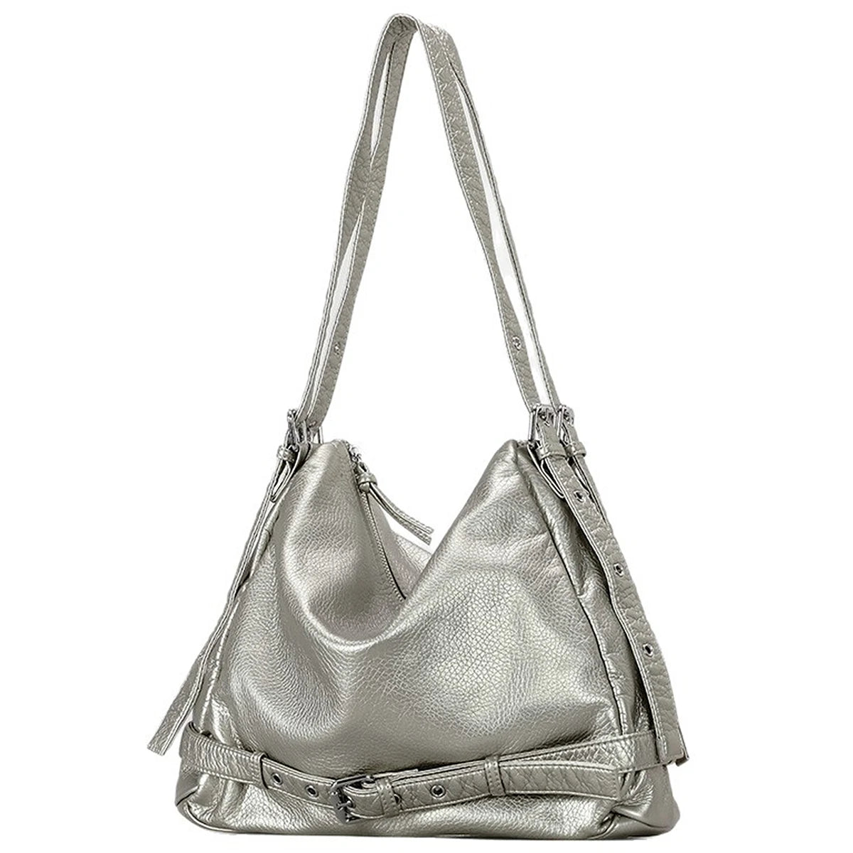 Belt-Detail Slouchy Hobo