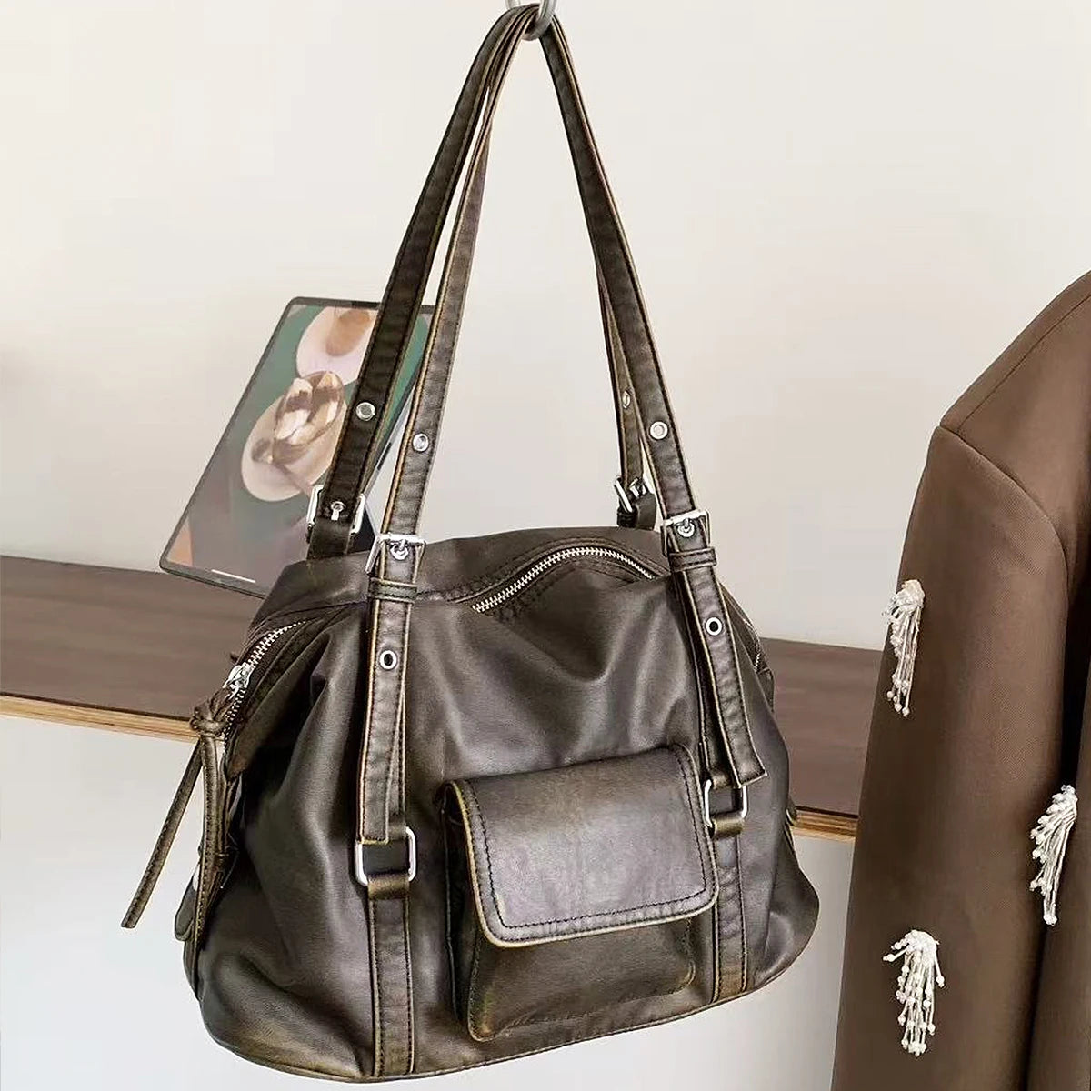 Grommet Shoulder Bag