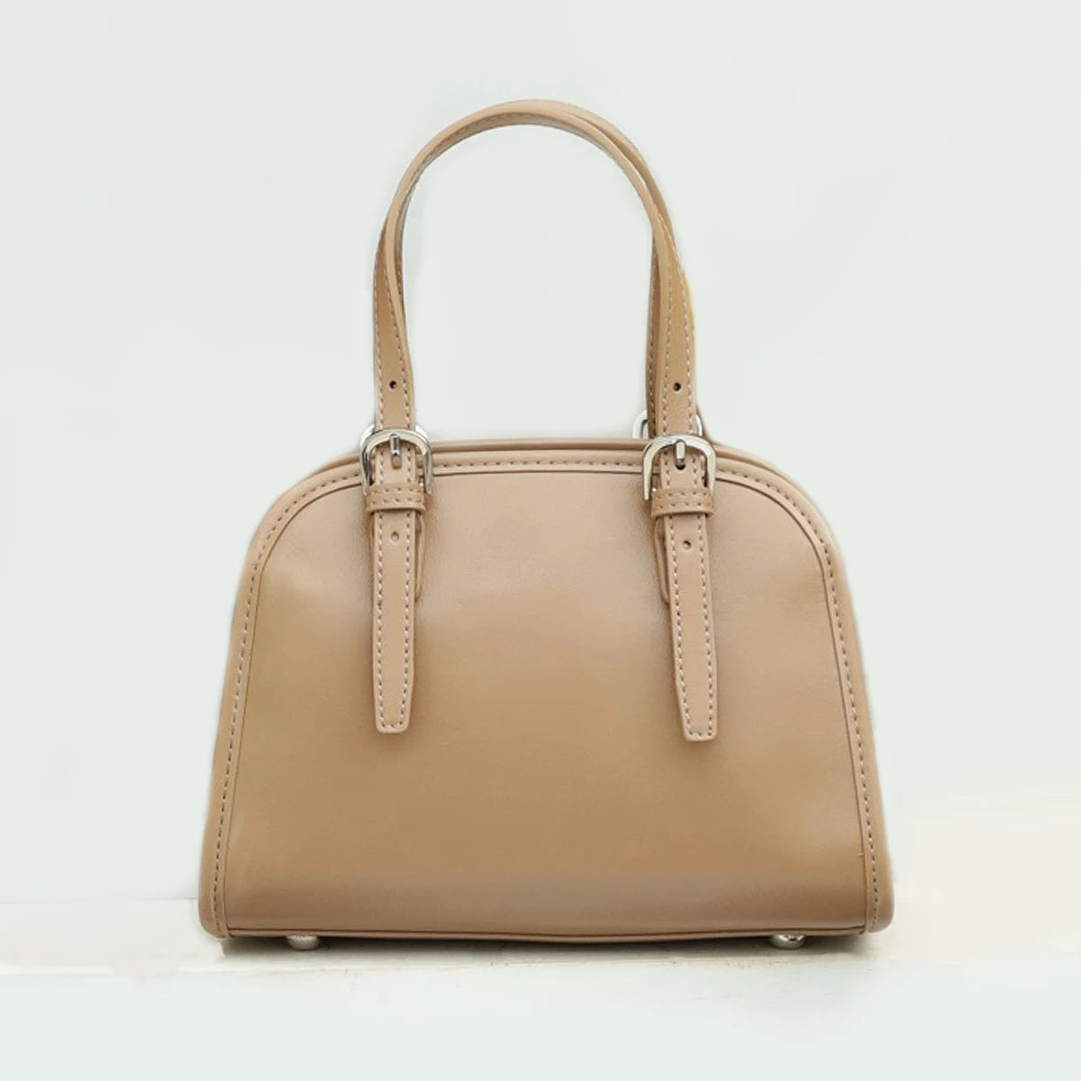 Domed Zip Top-Handle Bag
