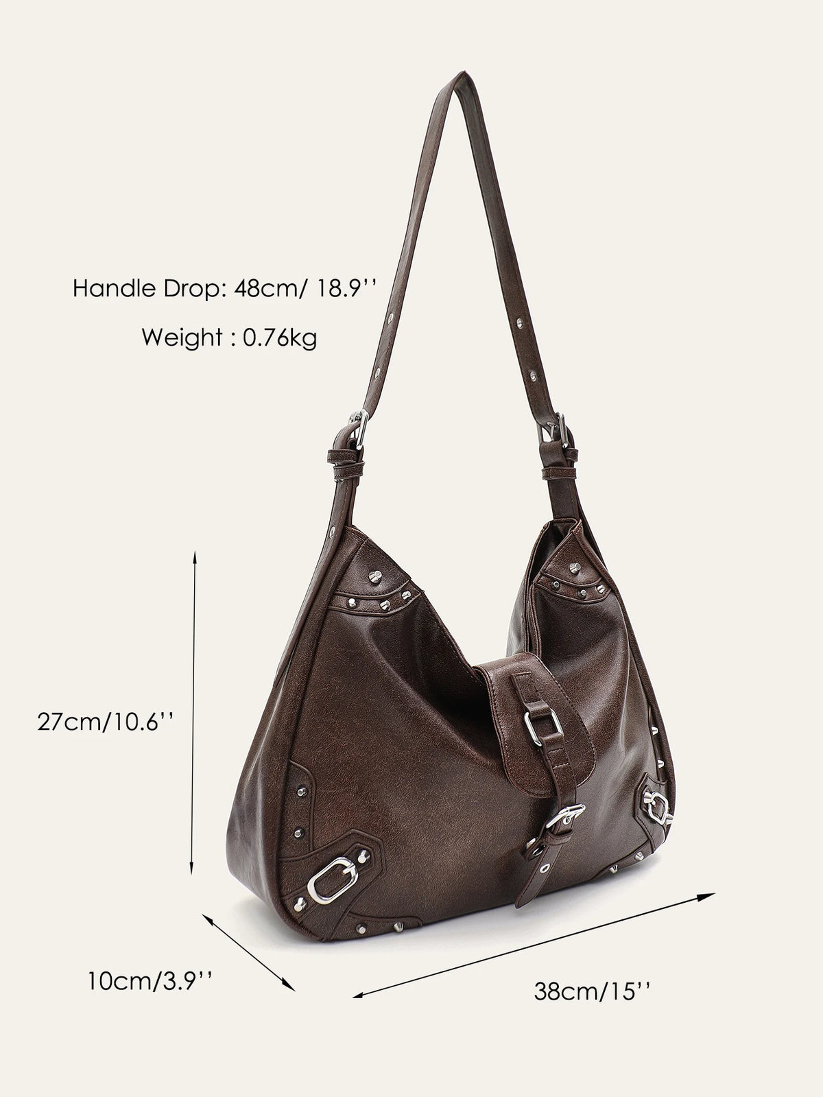 Chain-Strap Slouchy Hobo