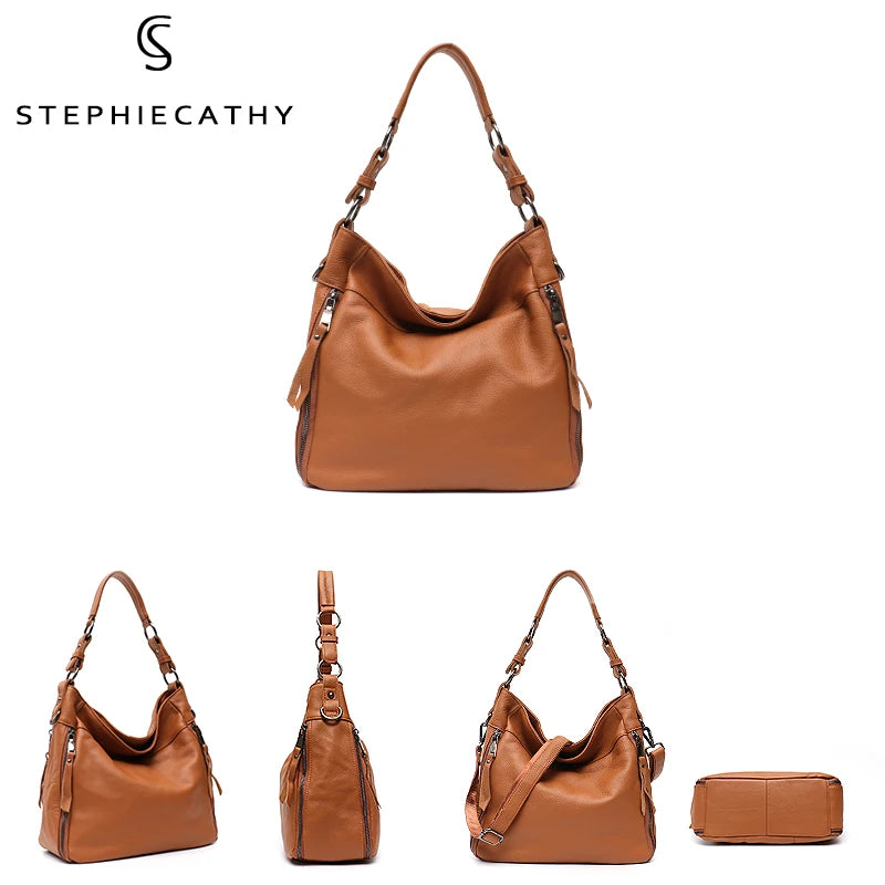 Multi-Pocket Soft Hobo