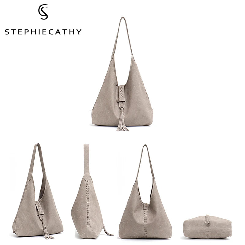 Tassel Shoulder Hobo Bag