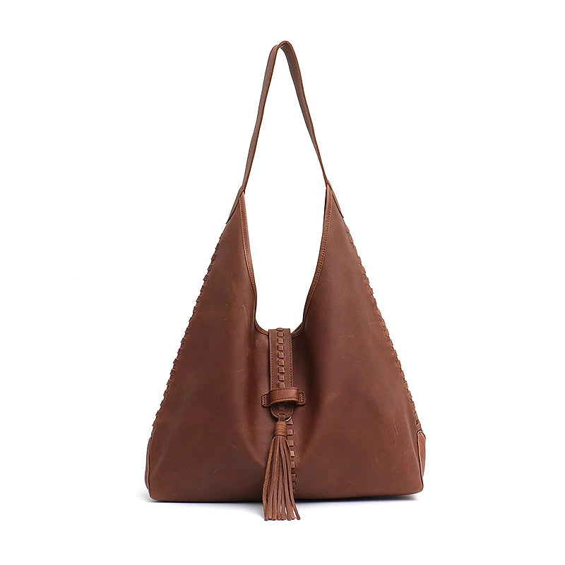 Tassel Shoulder Hobo Bag