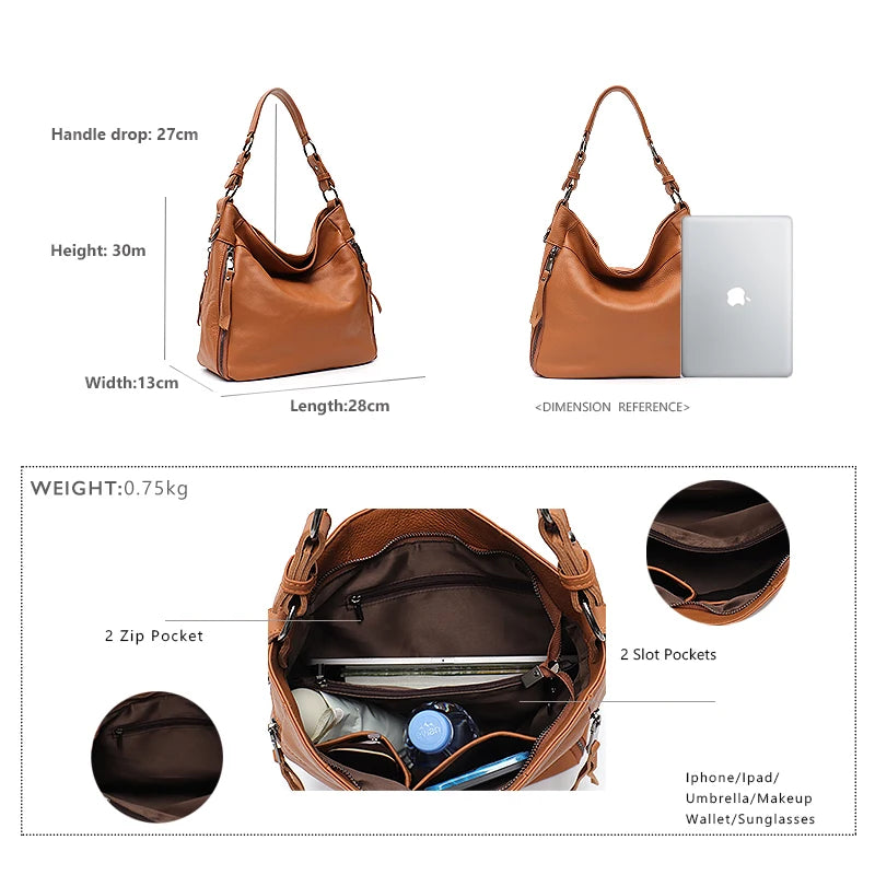 Multi-Pocket Soft Hobo