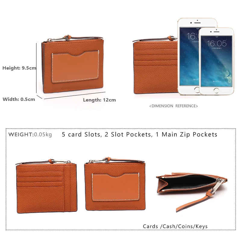 Front-Slot Zip Card Wallet