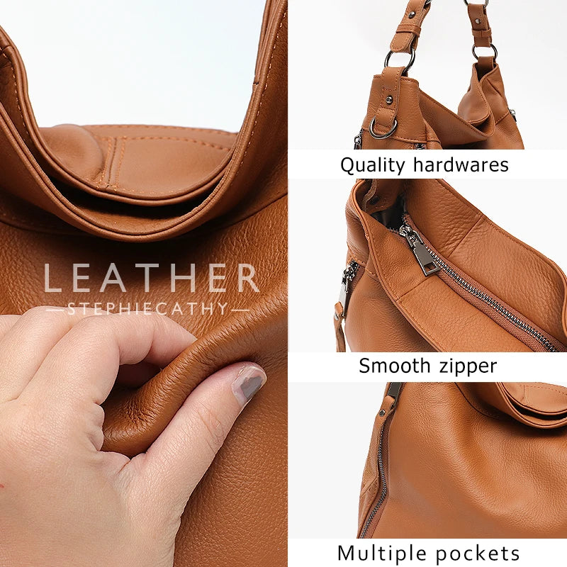 Multi-Pocket Soft Hobo
