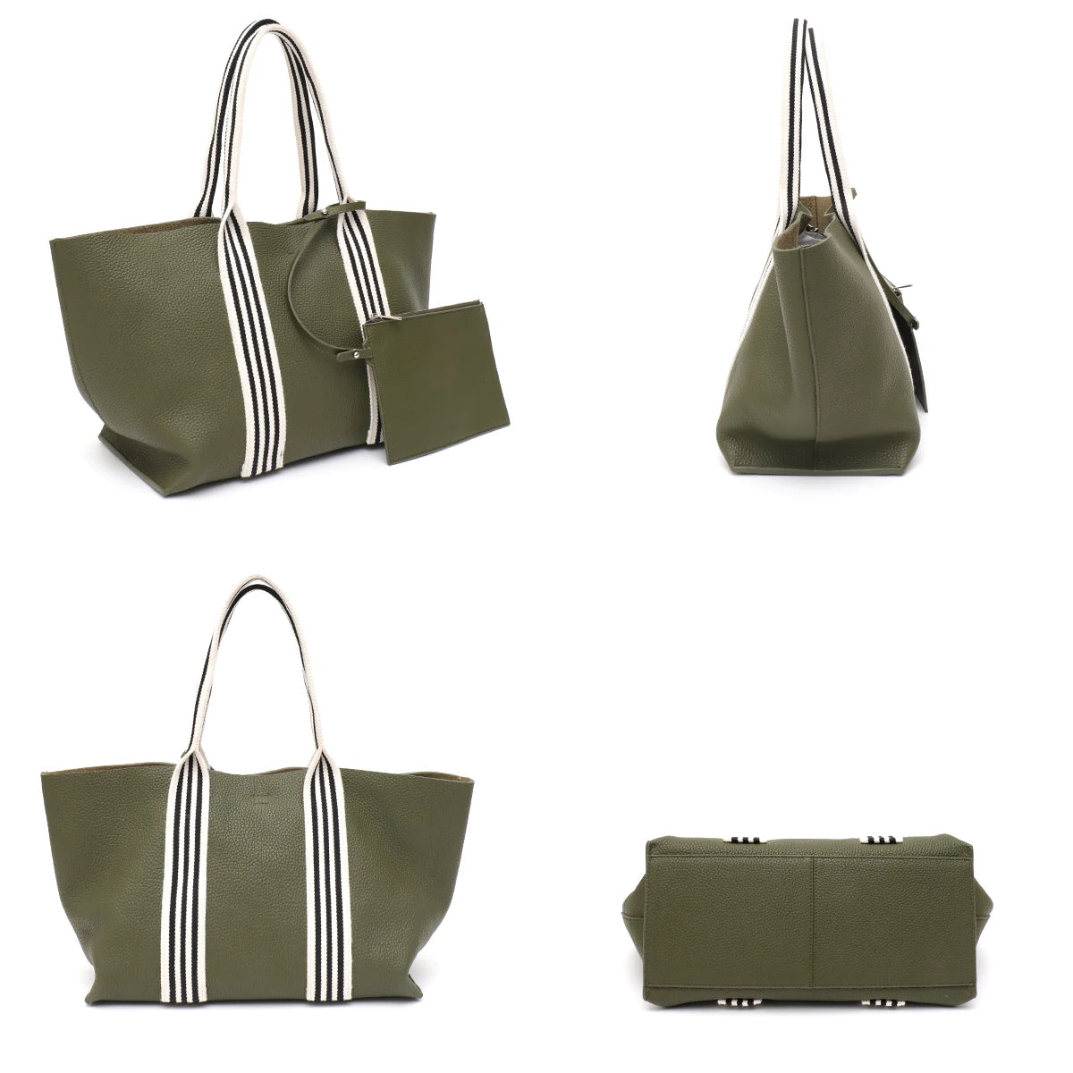 Striped-Handle Tote Set