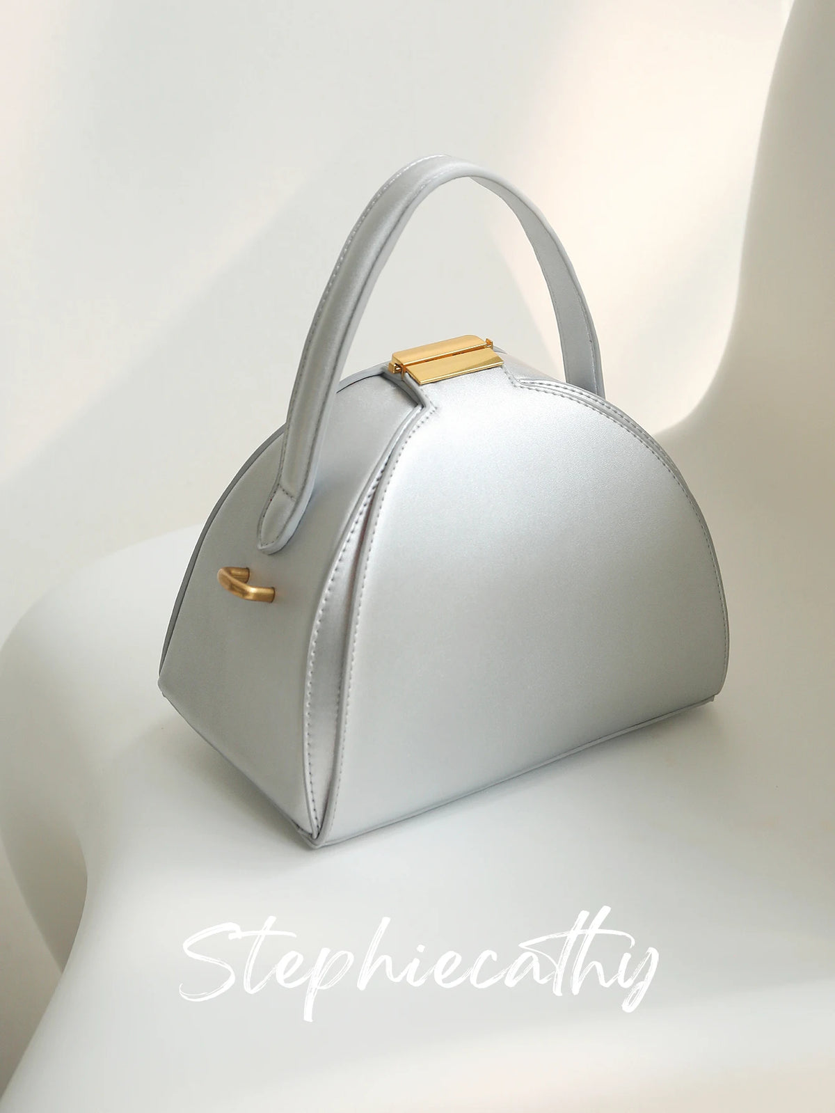 Sculpted Dome Top-Handle Bag