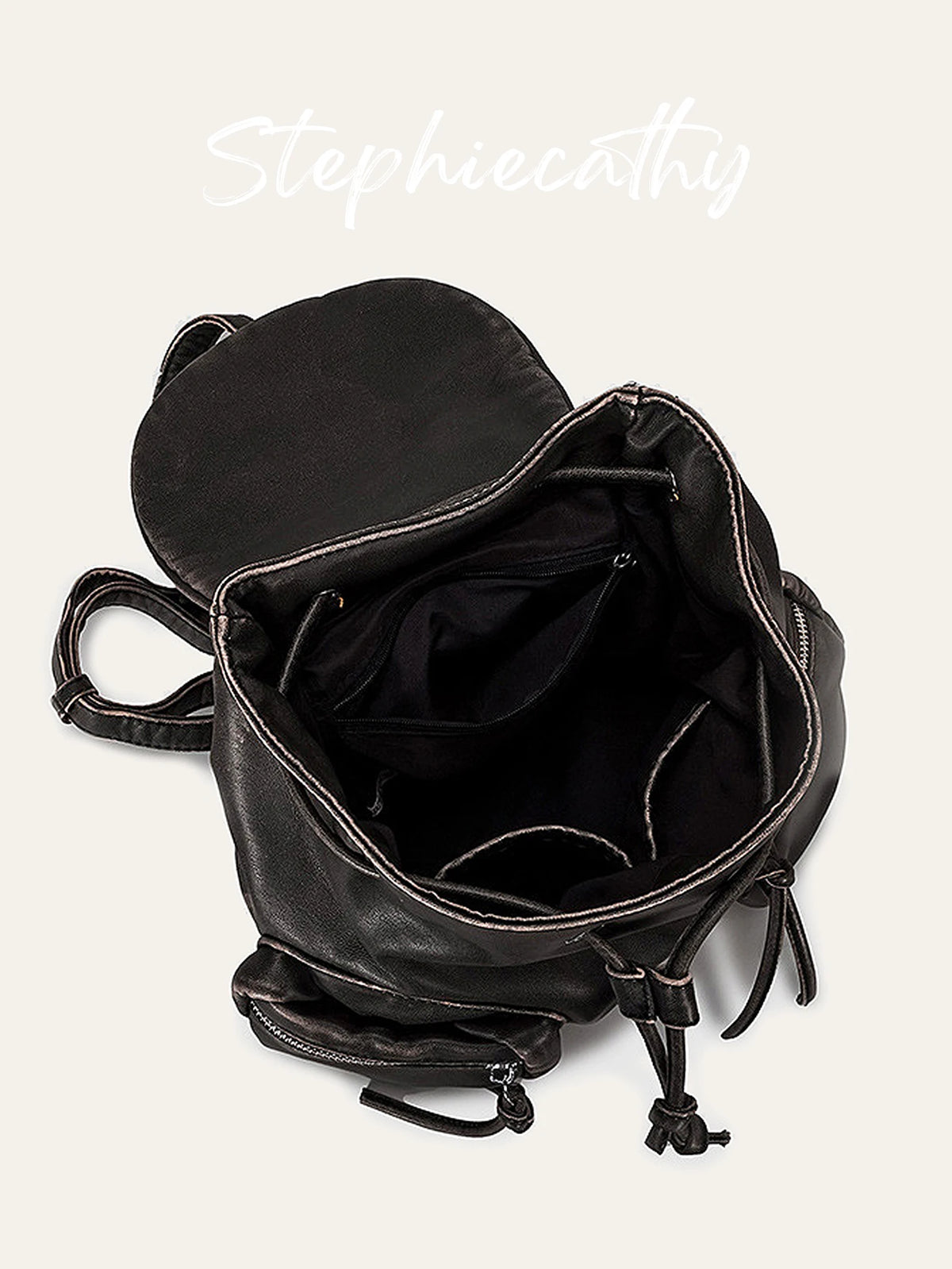 Multi-Pocket Drawstring Backpack