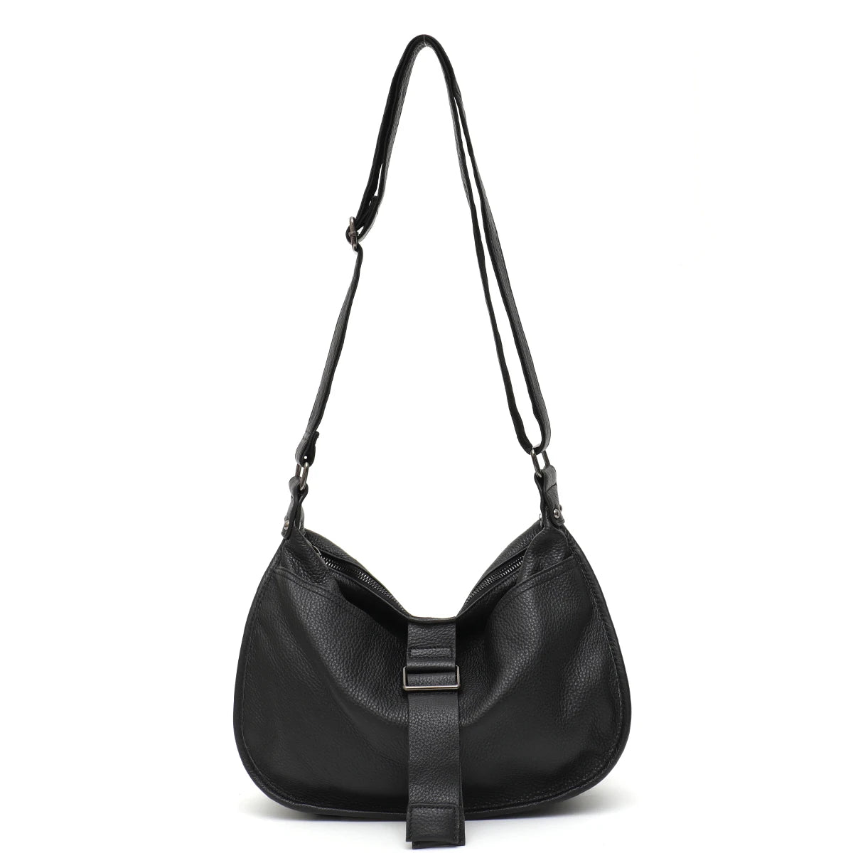 Buckle-Strap Slouchy Hobo