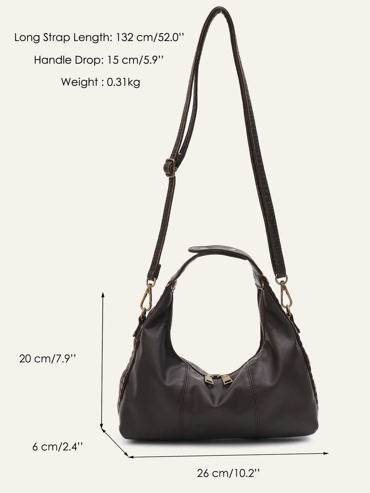 Minimal Zip Hobo Bag