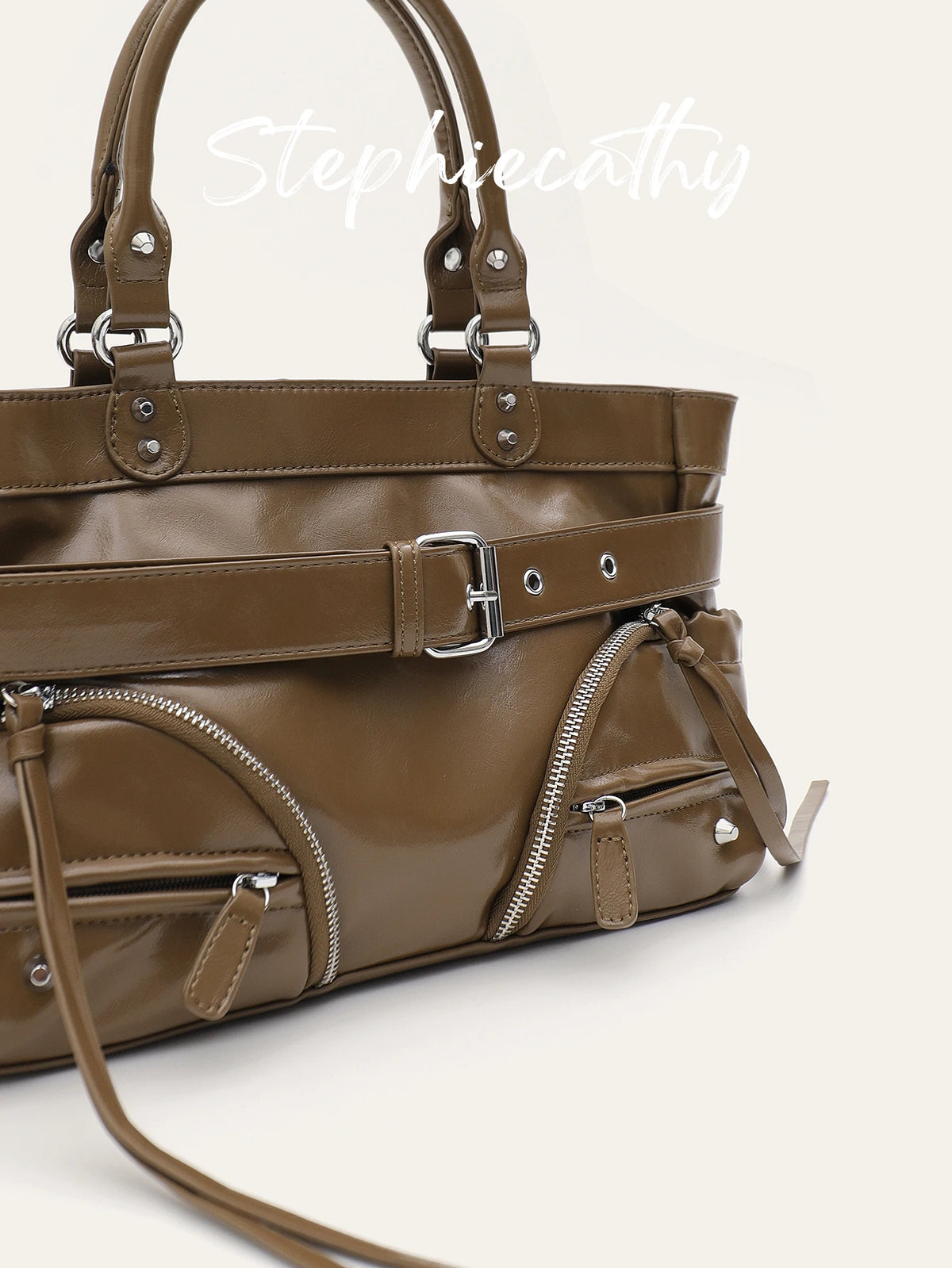 Buckle Multi-Pocket Handbag