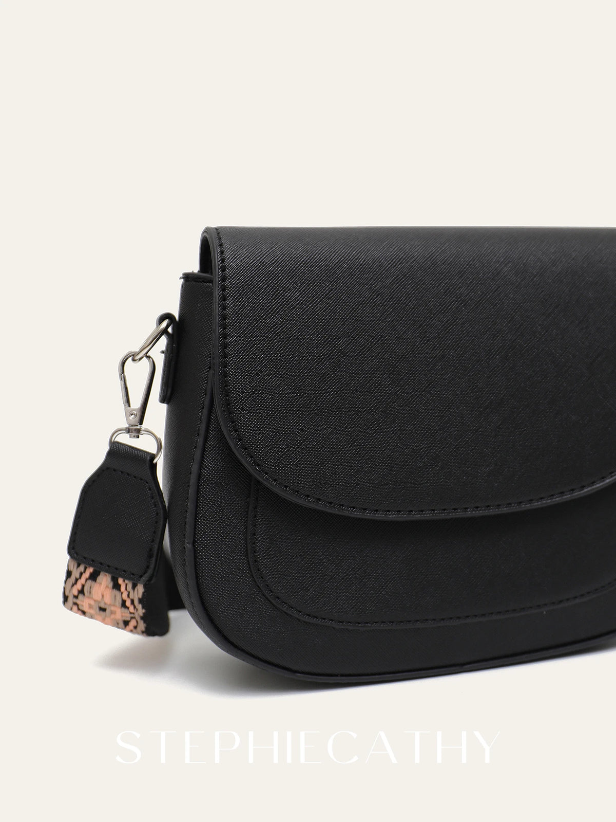 Woven-Strap Saddle Bag