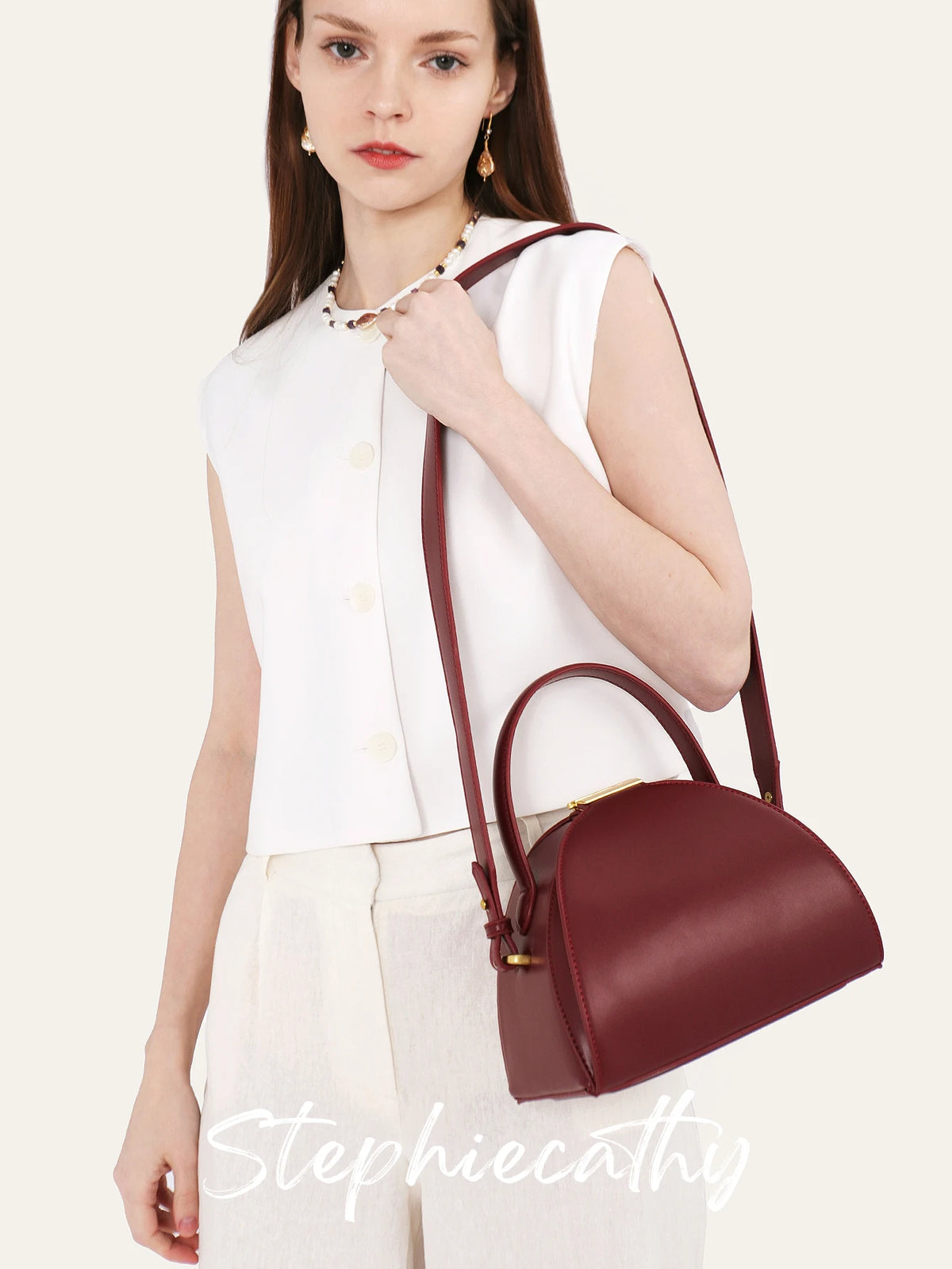 Sculpted Dome Top-Handle Bag