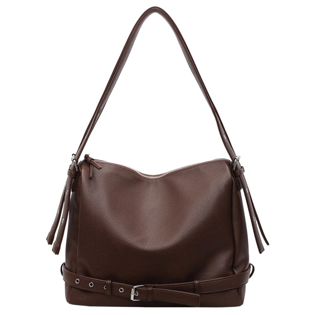 Belt-Detail Slouchy Hobo