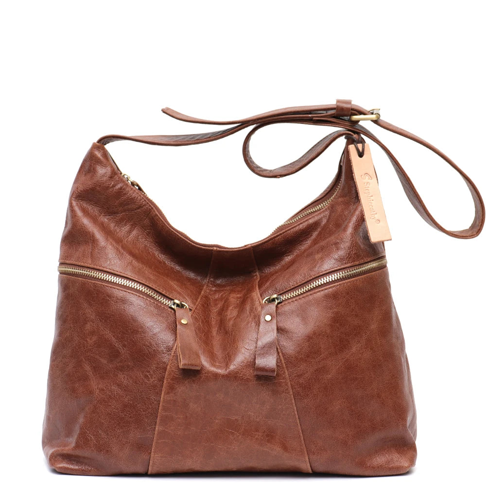 Multi-Zip Slouchy Hobo