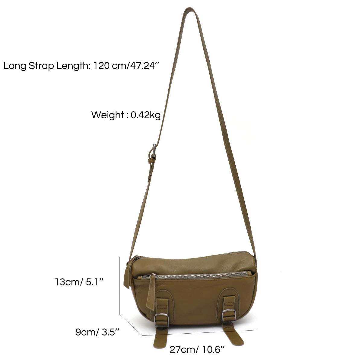 Buckle-Tab Messenger Bag