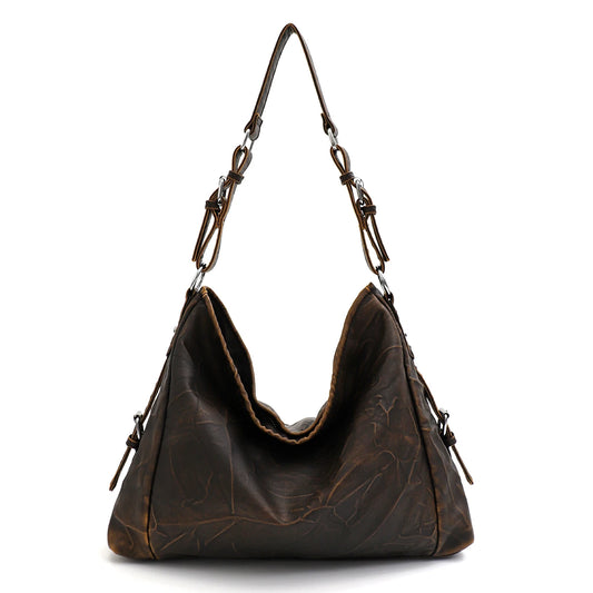 Buckle-Detail Slouchy Hobo