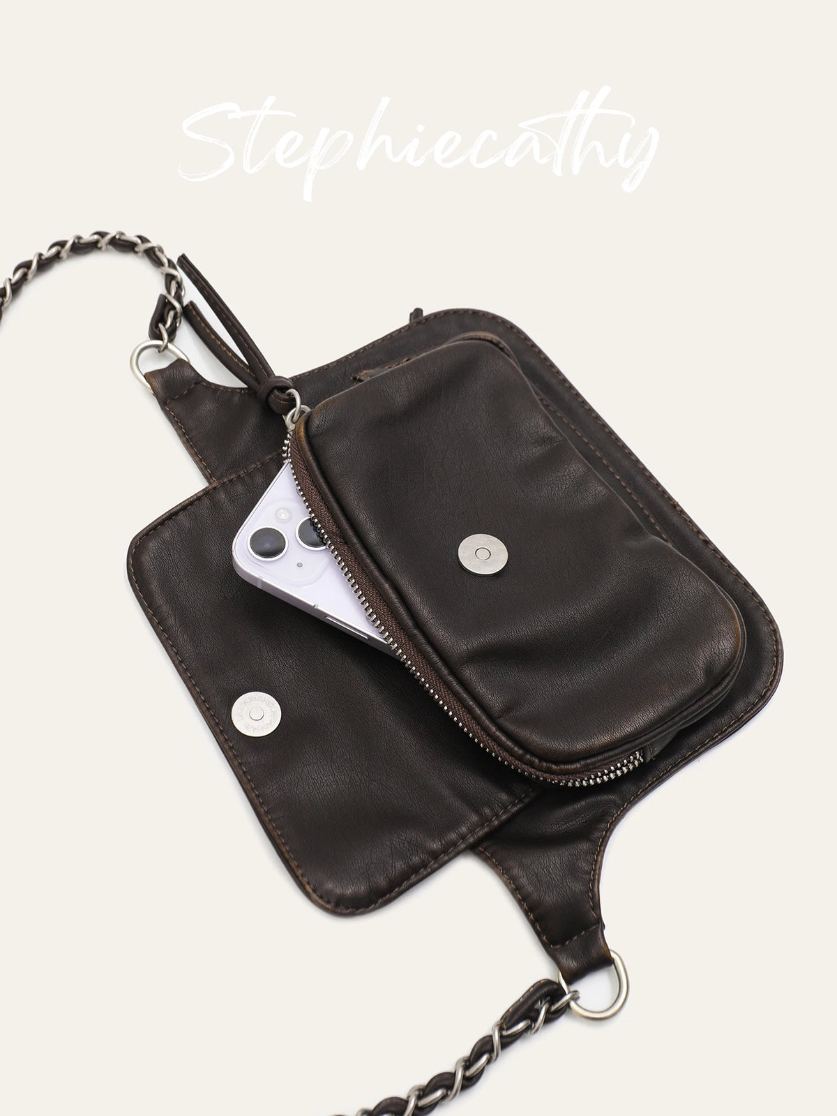 Chain-Strap Flap Crossbody