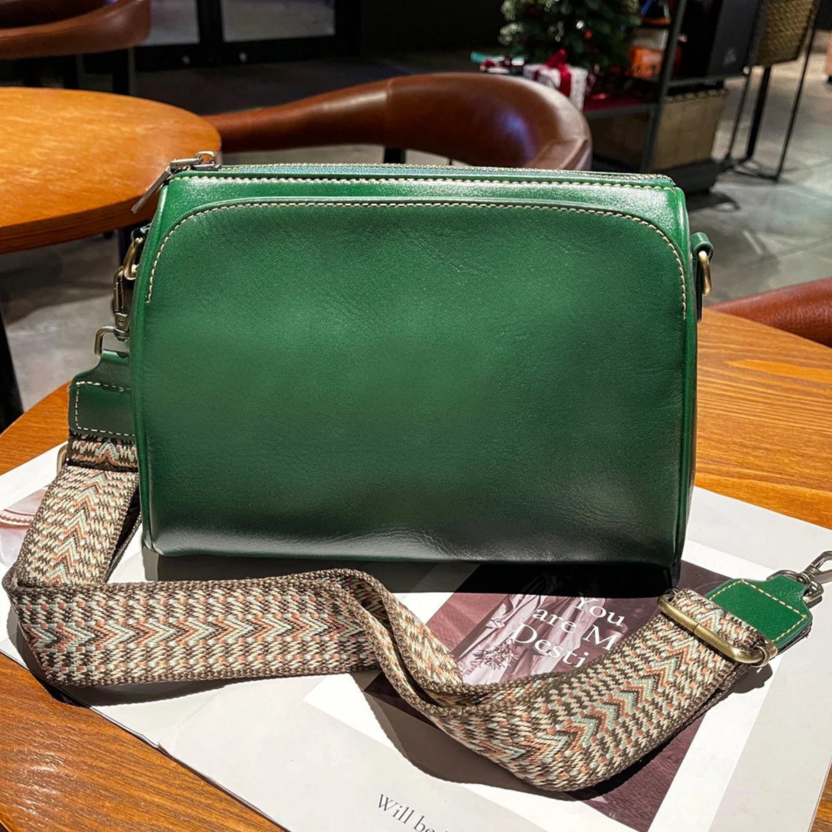 Wide-Strap Square Crossbody