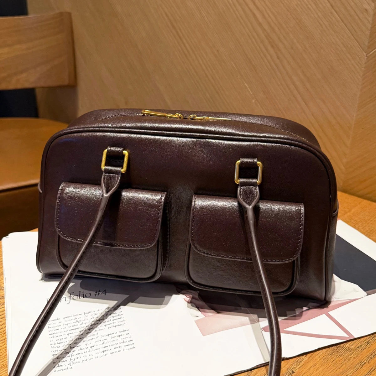 Double-Pocket Shoulder Bag