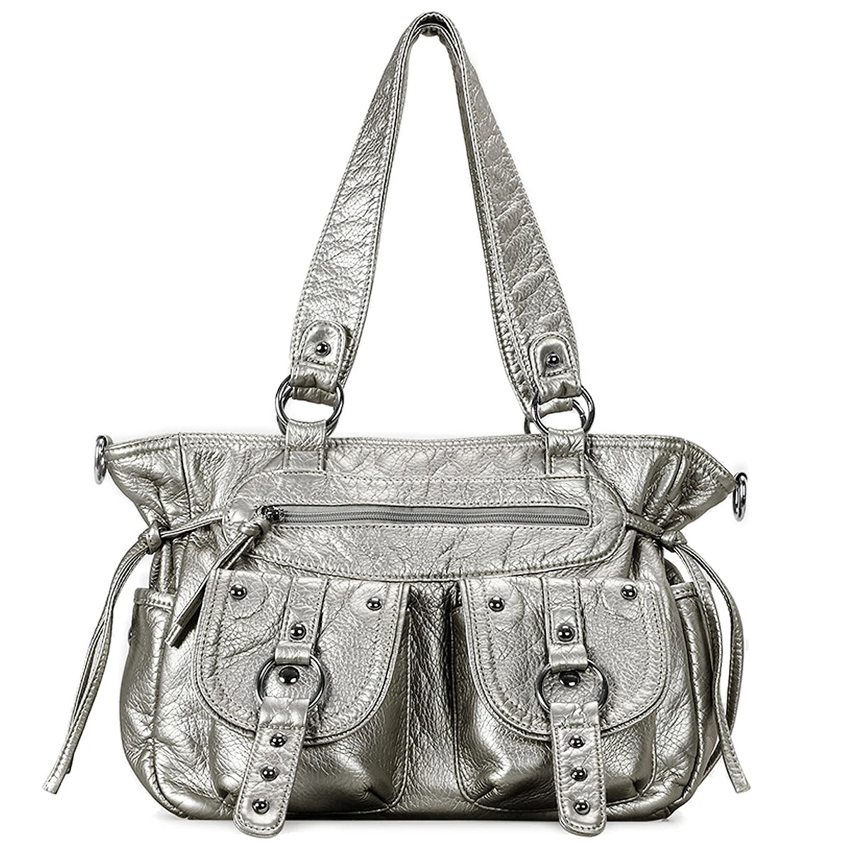 Studded Multi-Pocket Satchel
