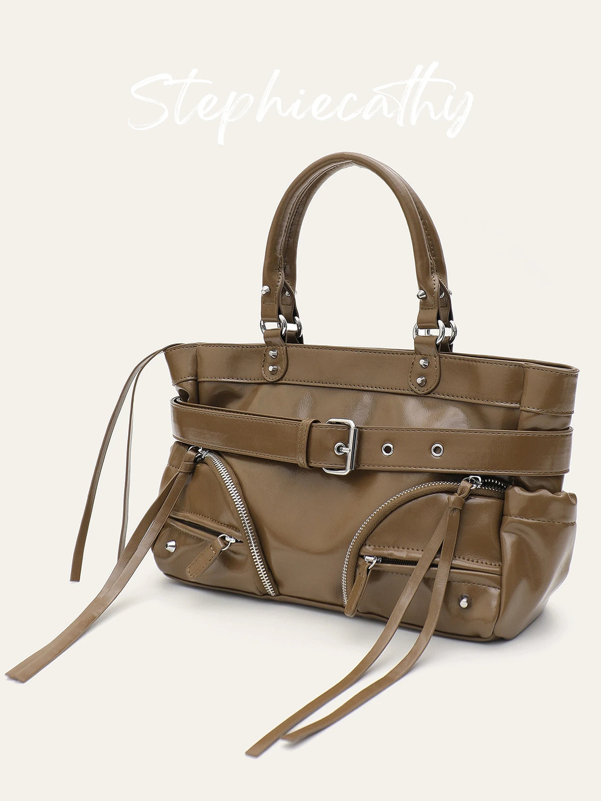 Buckle Multi-Pocket Handbag