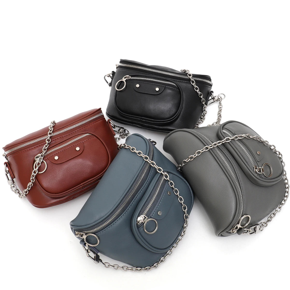 Chain-Detail Belt Bag