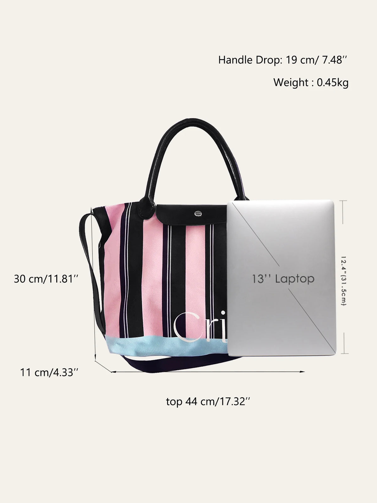 Striped Crossbody Tote