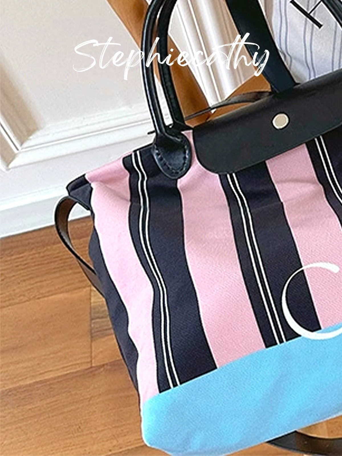Striped Crossbody Tote
