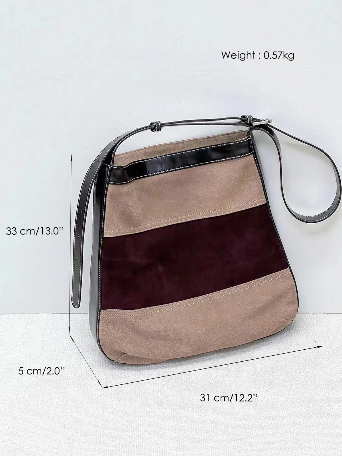 Striped Panel Shoulder Bag