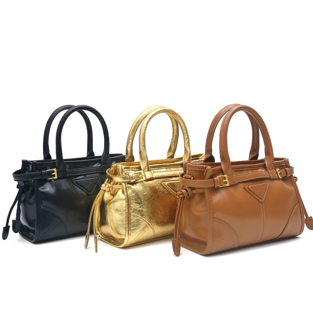 Metallic Structured Satchel