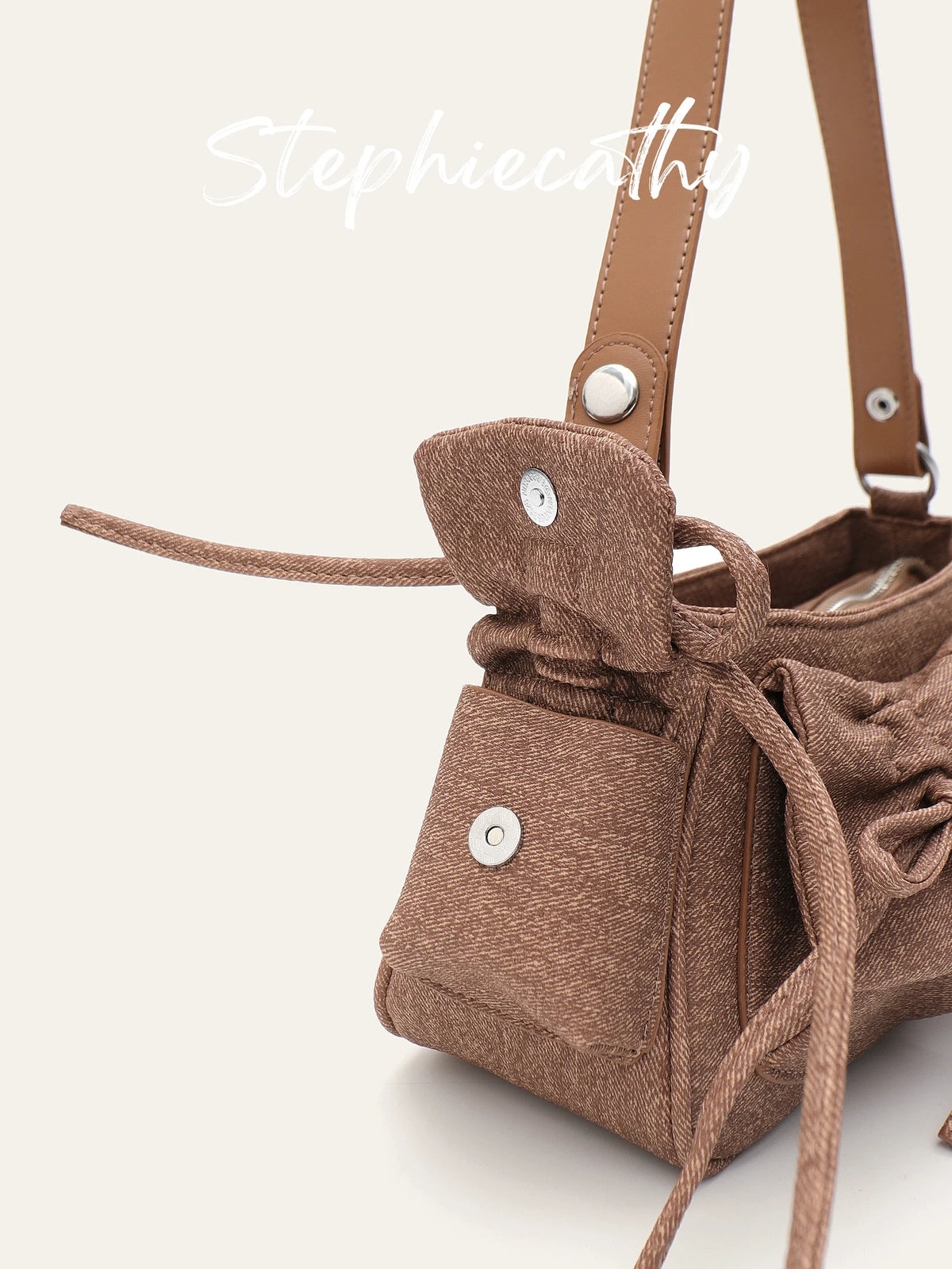 Ruched Bow Shoulder Bag