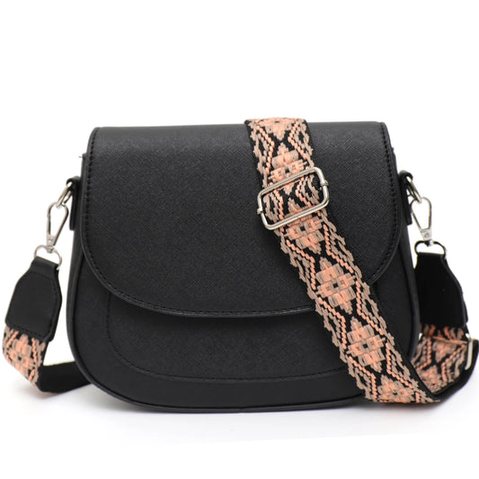 Woven-Strap Saddle Bag