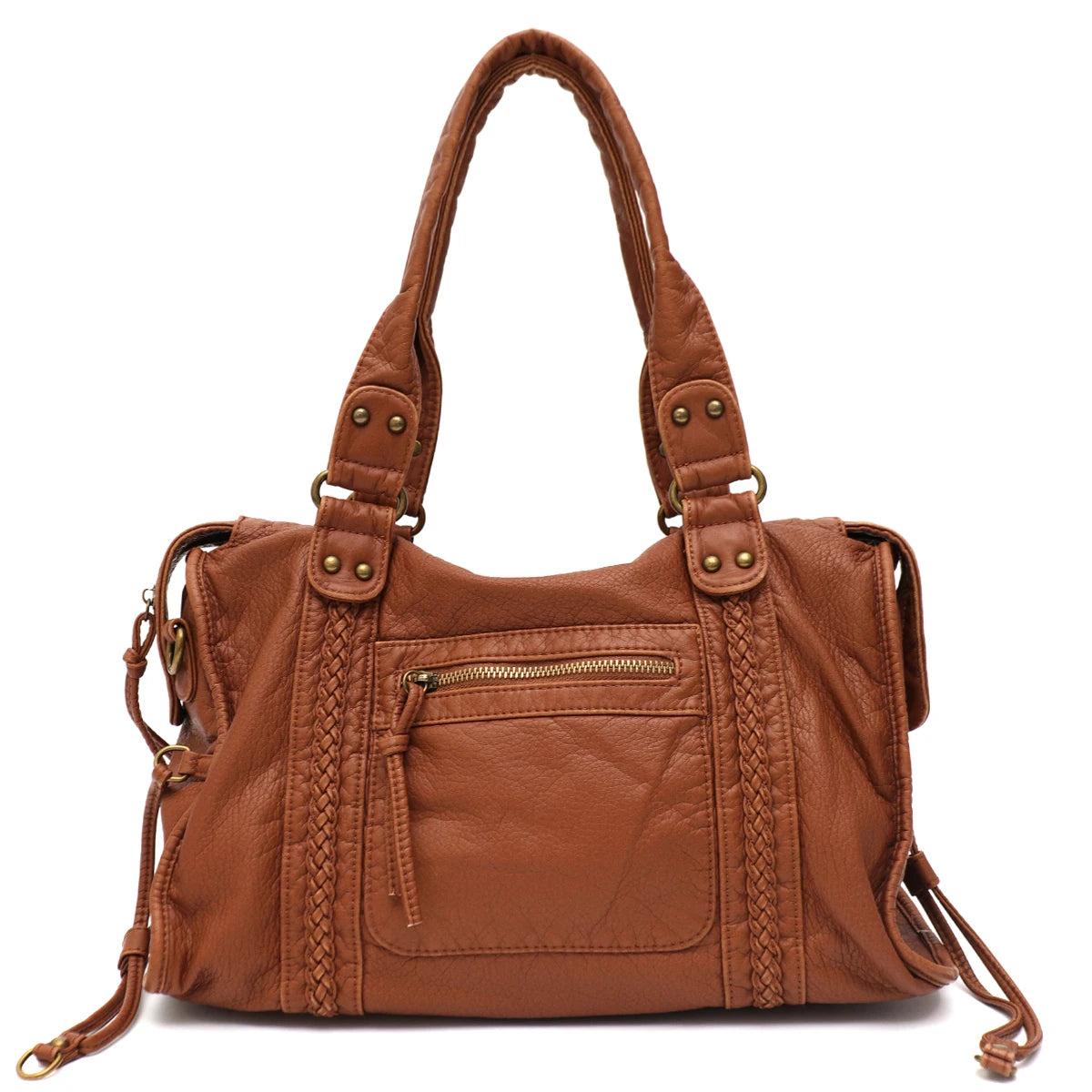 Multi-Pocket Braided Satchel