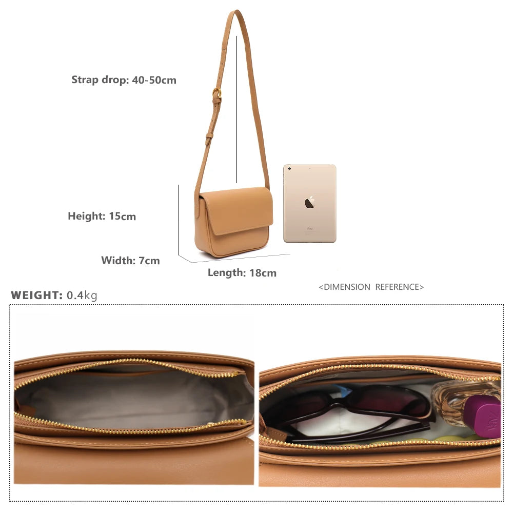 Minimal Flap Crossbody Bag
