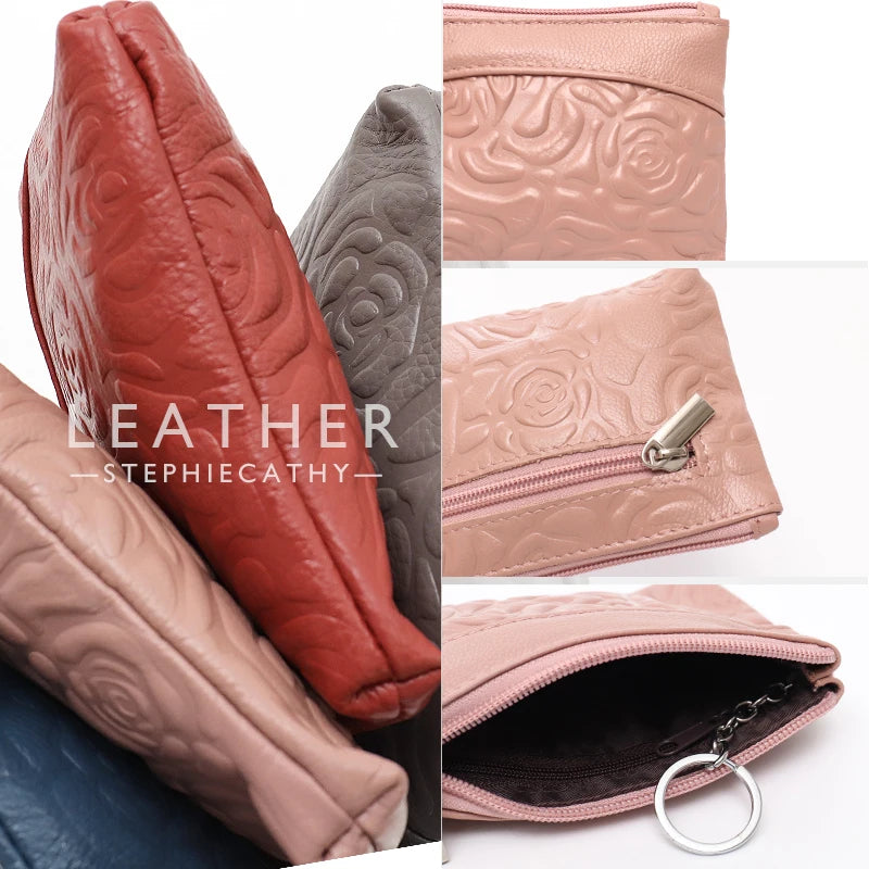 Embossed Floral Coin Purse