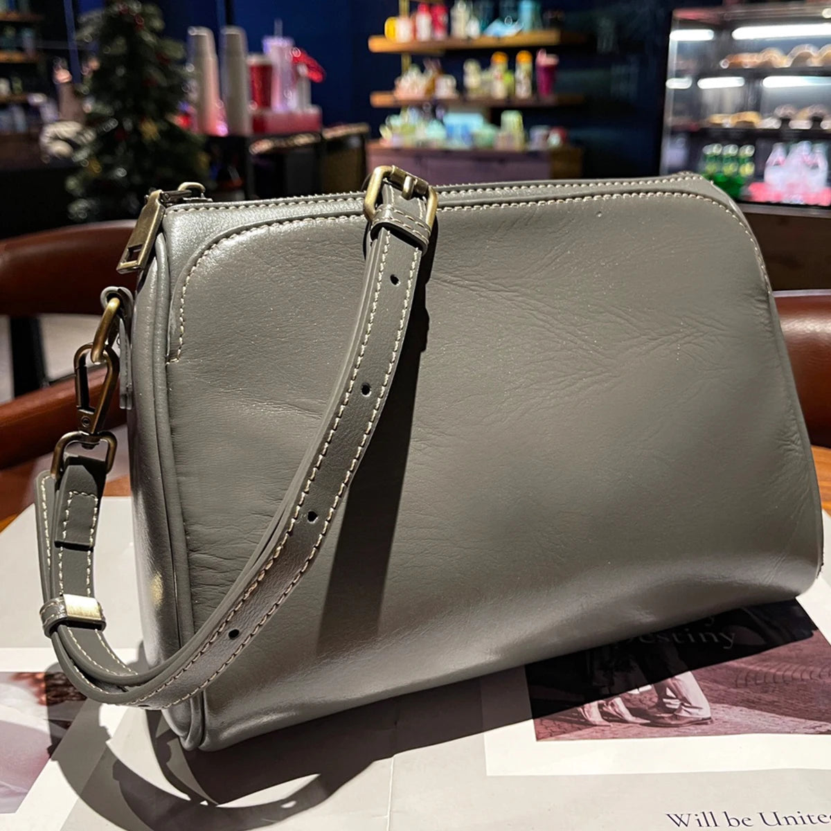 Wide-Strap Square Crossbody