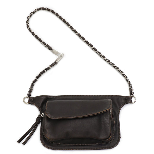 Chain-Strap Flap Crossbody