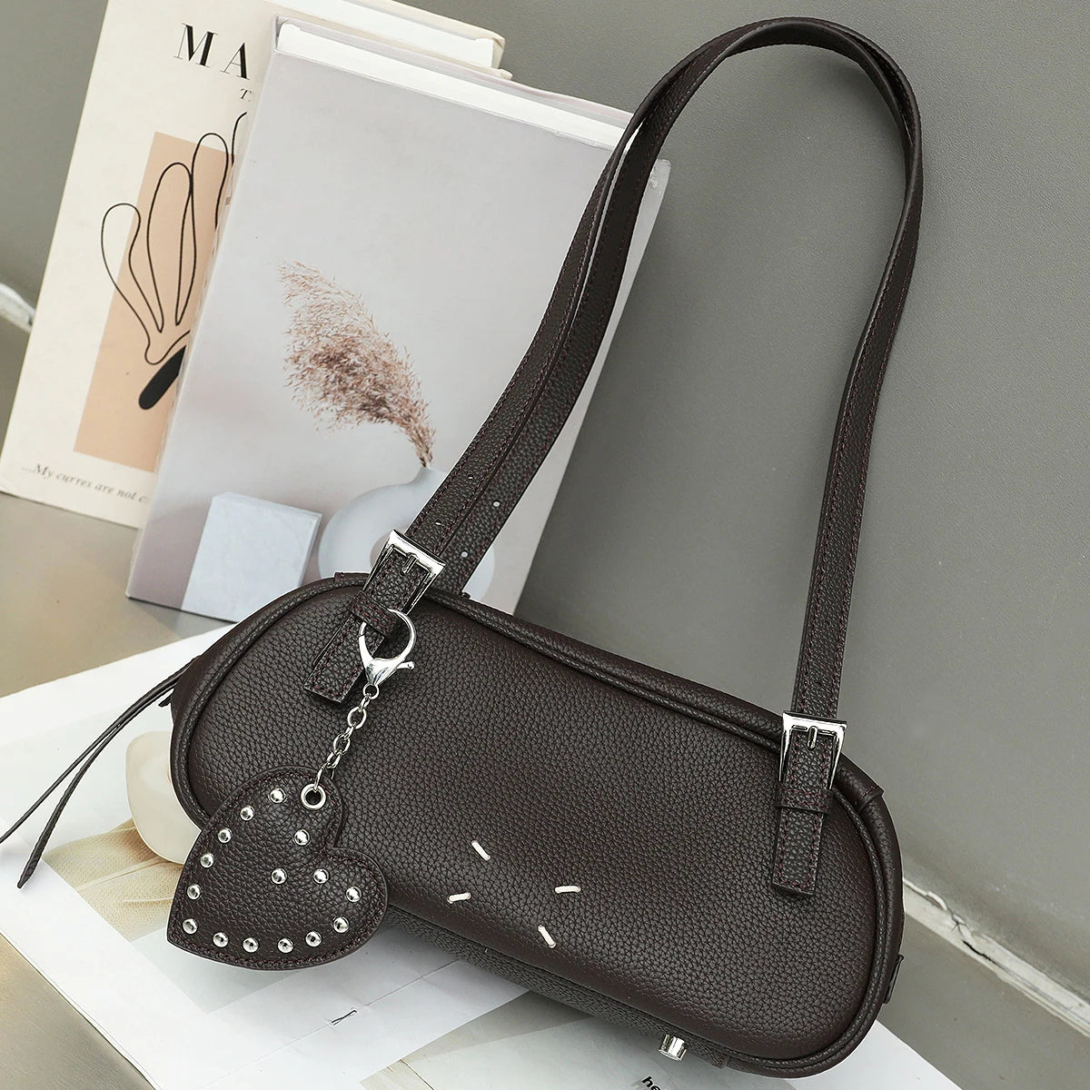 Riveted Barrel Shoulder Bag