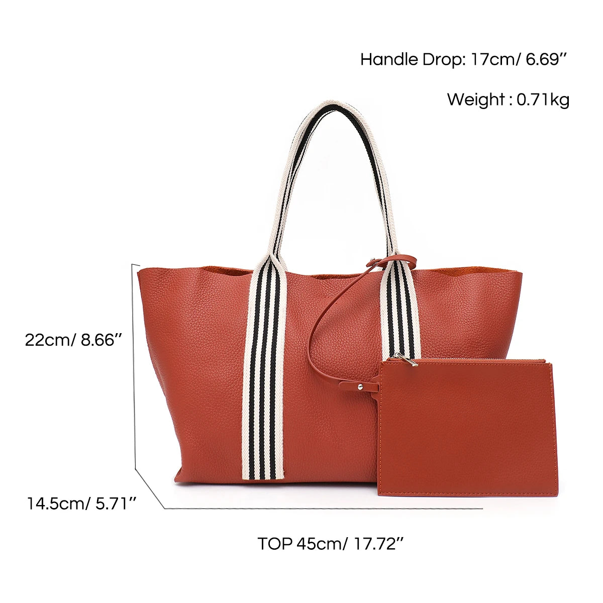 Striped-Handle Tote Set
