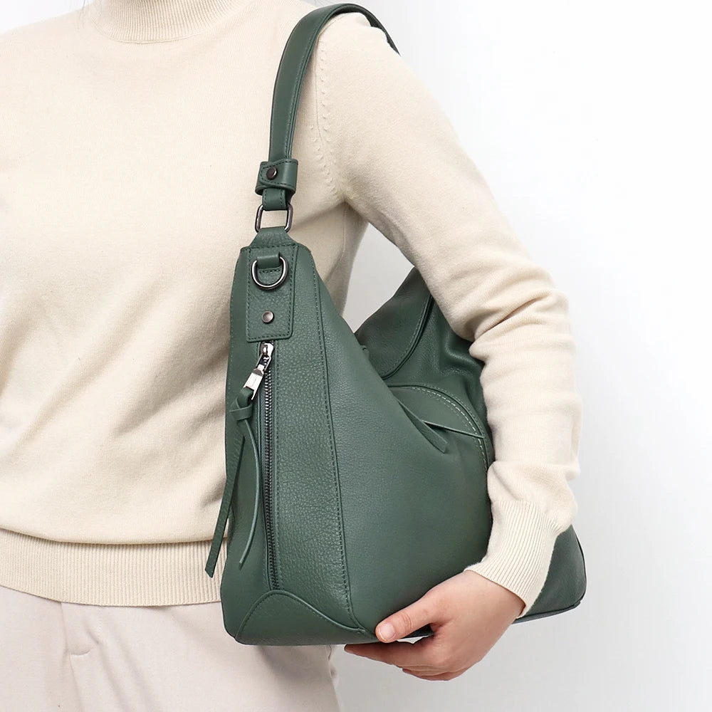 Buckle-Strap Shoulder Hobo