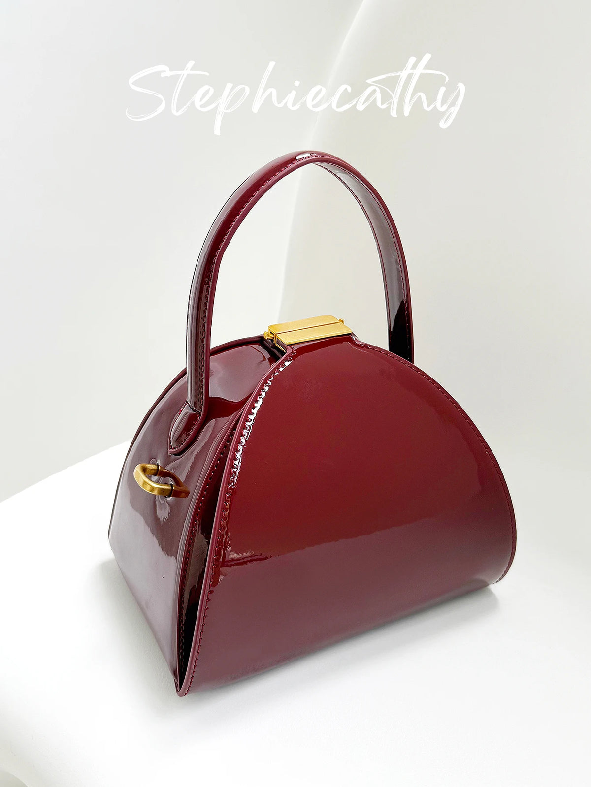 Sculpted Dome Top-Handle Bag