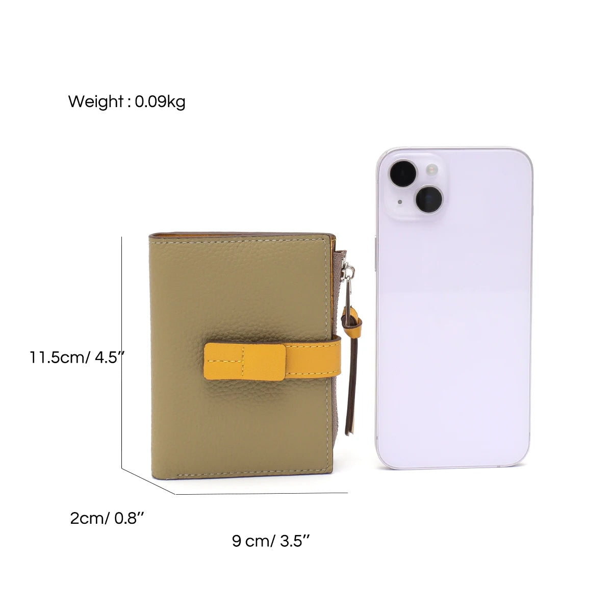 Contrast-Trim Zip Wallet