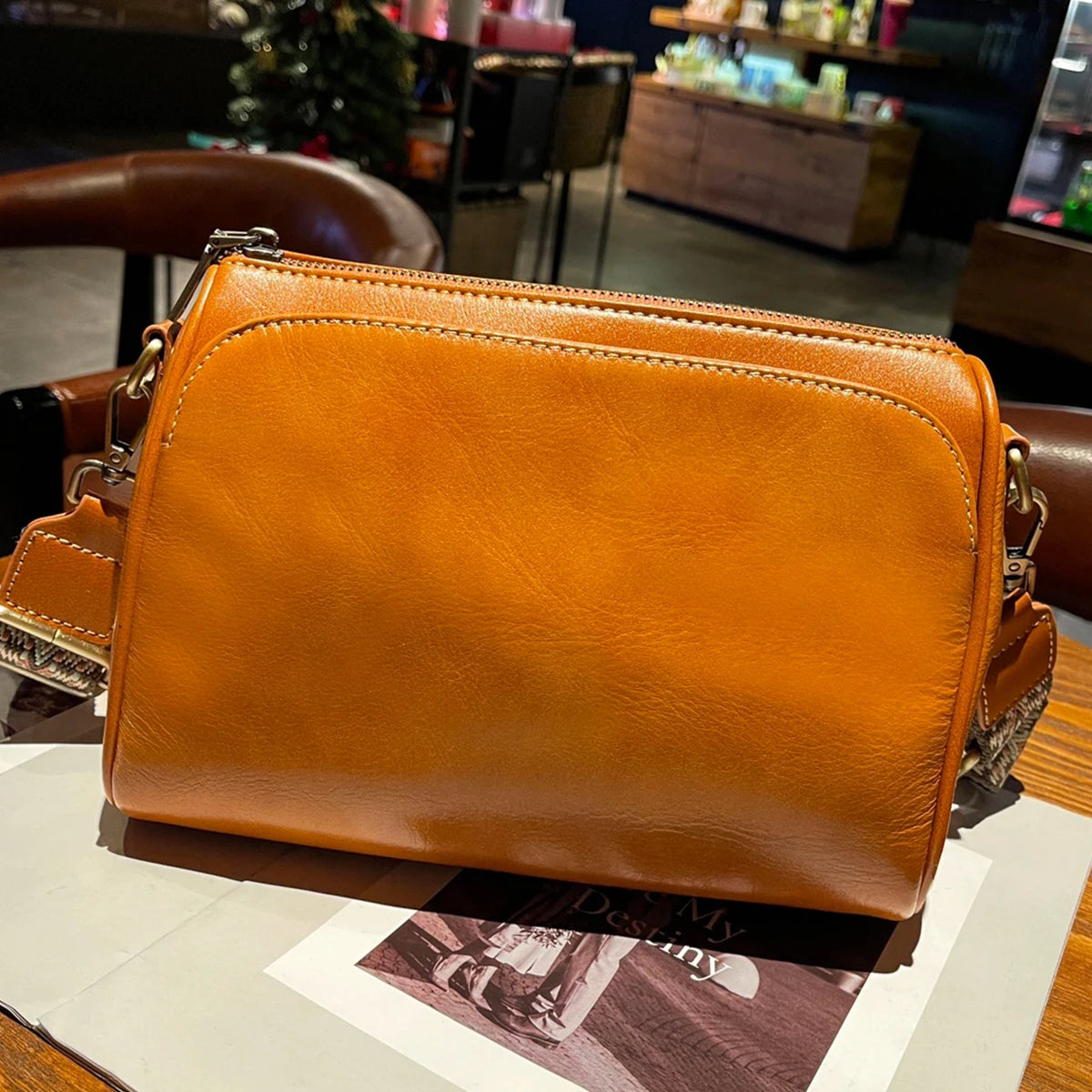 Wide-Strap Square Crossbody