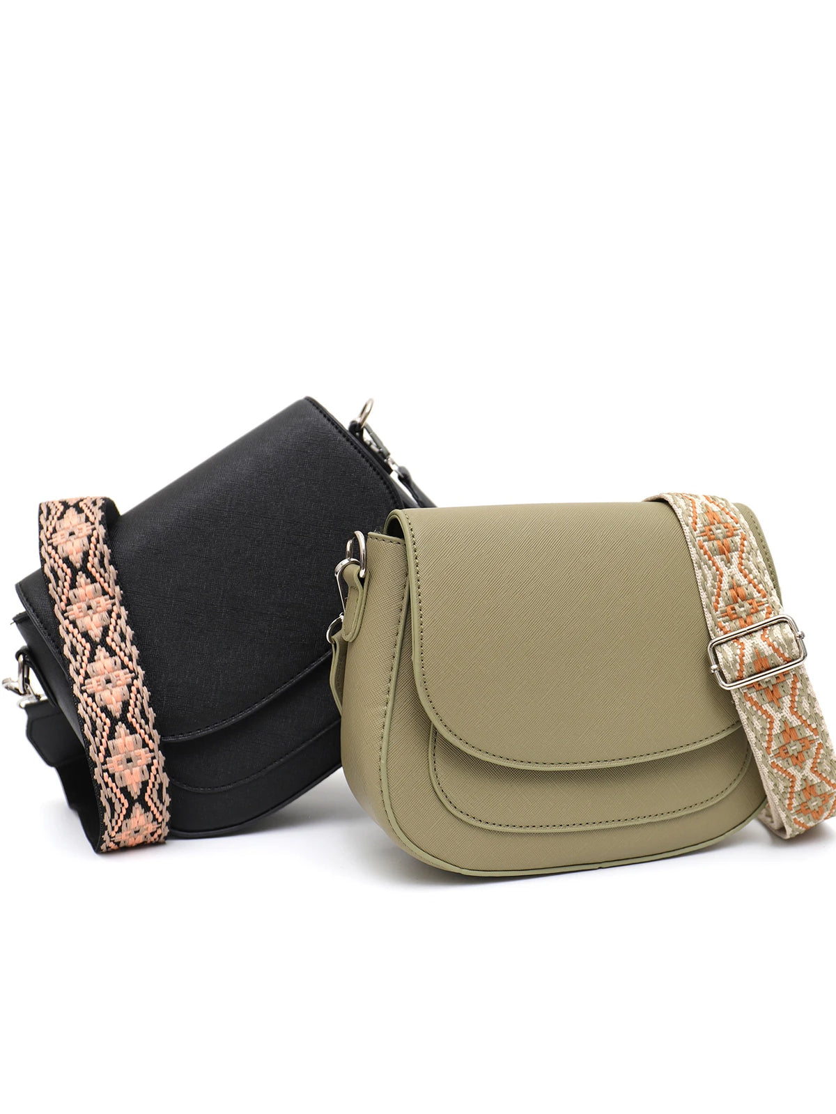 Woven-Strap Saddle Bag