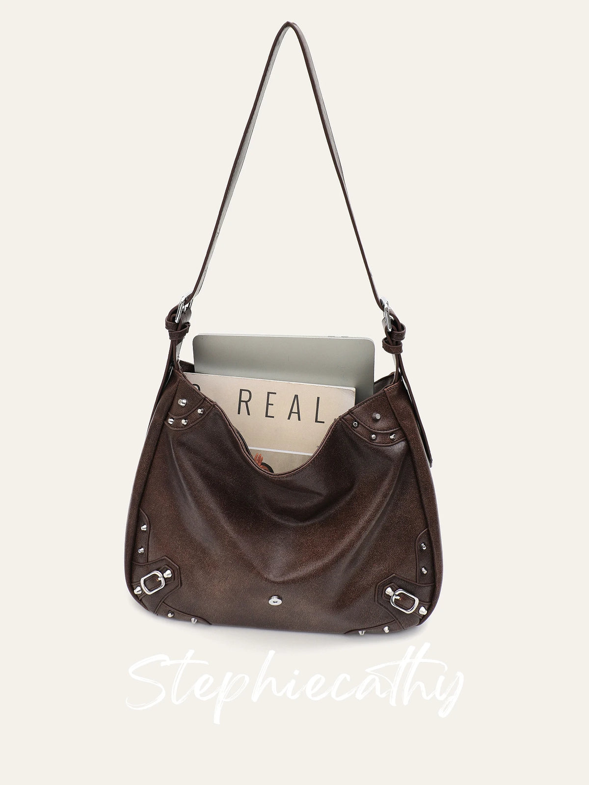 Chain-Strap Slouchy Hobo