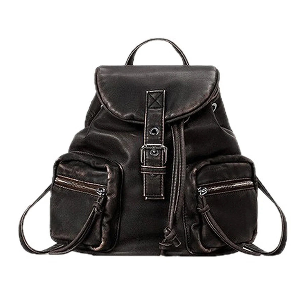 Multi-Pocket Drawstring Backpack