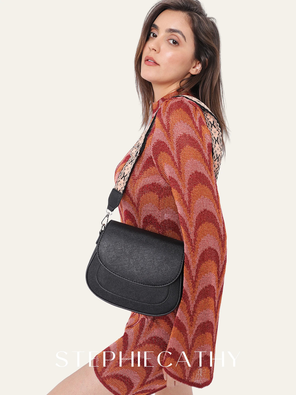 Woven-Strap Saddle Bag